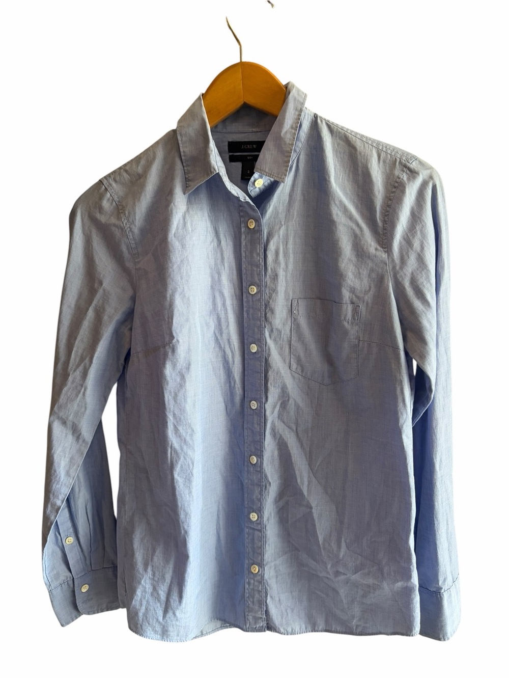 J. Crew Classic Boy Shirt French Blue End On End Cotton - Picture 4 of 8